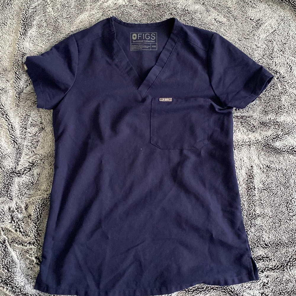 SOLD FIGS XXS Navy Catarina scrub top
